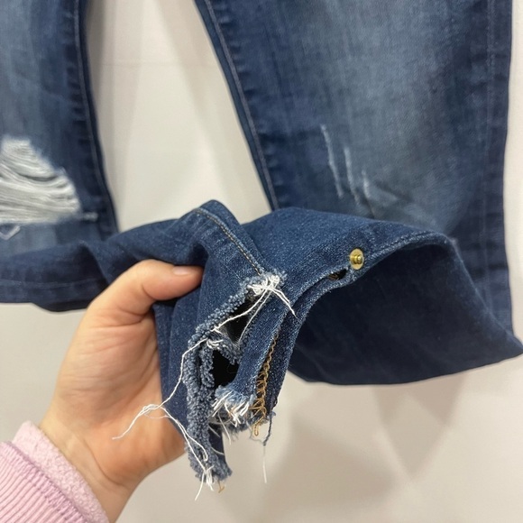 Frame Le High Skinny Crop Raw Hem Distressed Jeans Size 25 in Walgrove - Picture 4 of 8